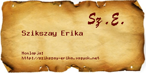 Szikszay Erika névjegykártya