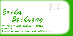 erika szikszay business card